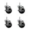 Service Caster 35 Inch Phenolic Wheel Swivel 58 Inch Threaded Stem Caster Set with Brake SCC SCC-TS20S3514-PHS-TLB-58212-4 - alternate 1
